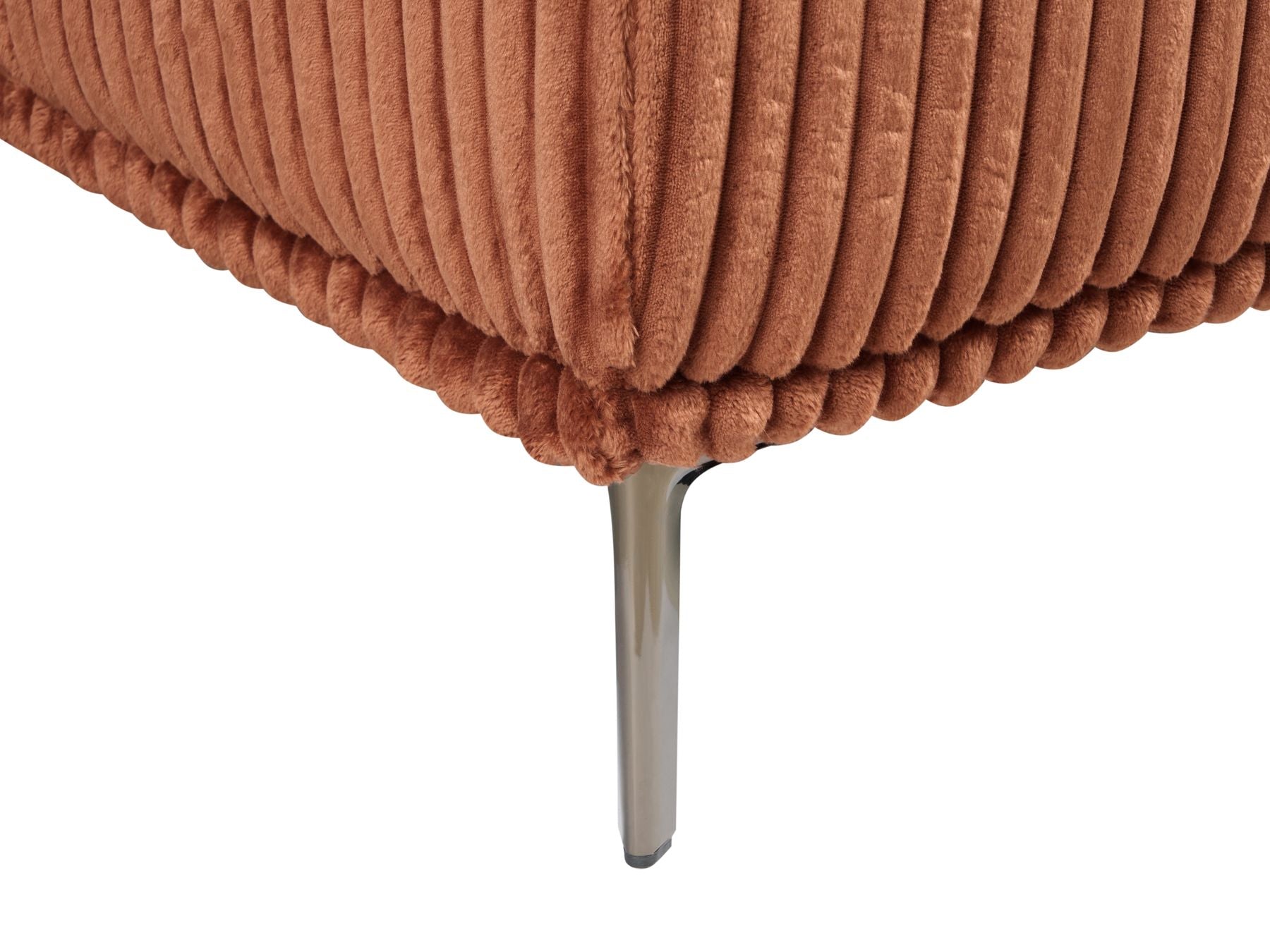 Right Hand Jumbo Cord Corner Sofa Brown STENUM