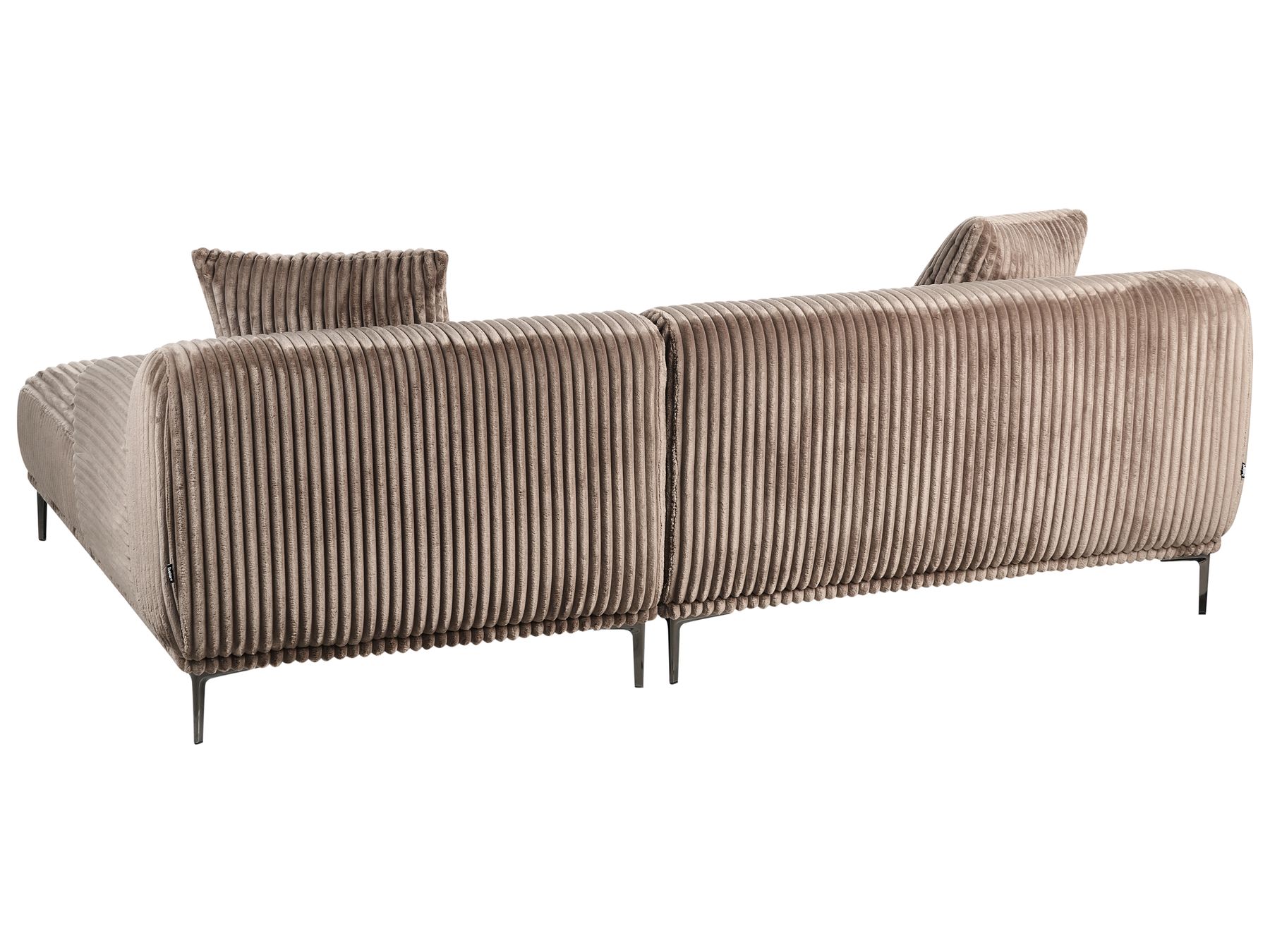 Left Hand Jumbo Cord Corner Sofa Light Brown STENUM