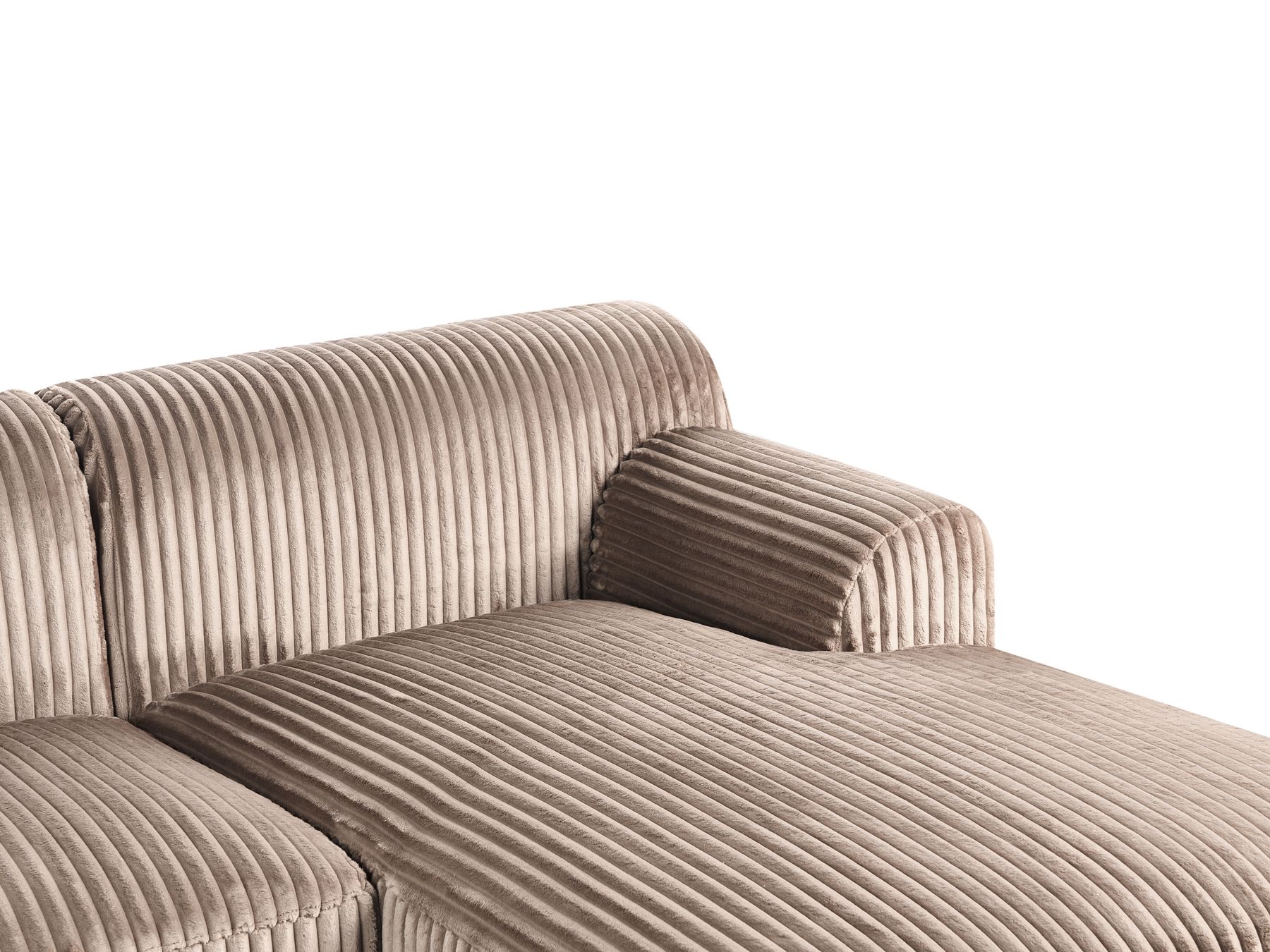 Left Hand Jumbo Cord Corner Sofa Light Brown STENUM