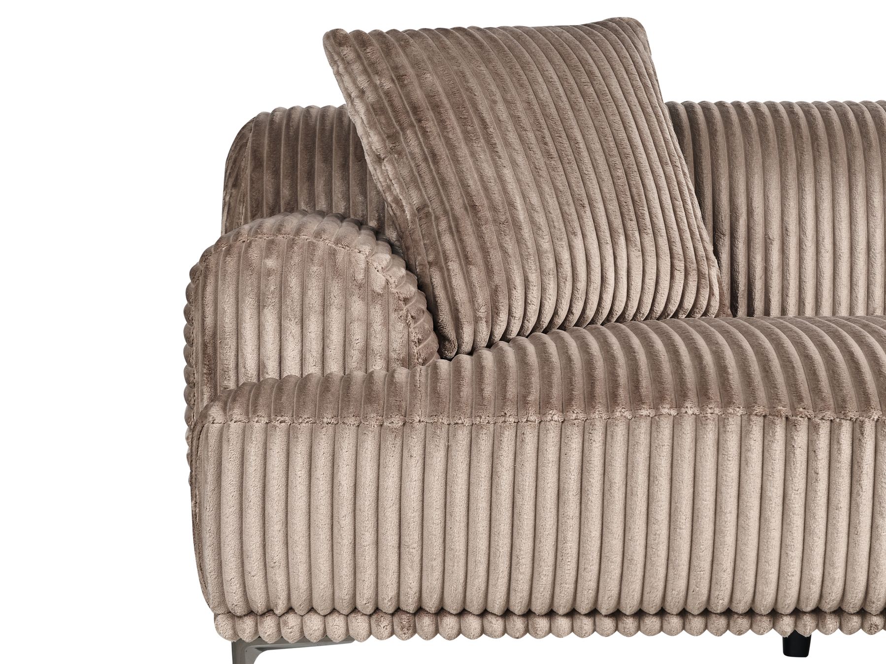 Left Hand Jumbo Cord Corner Sofa Light Brown STENUM