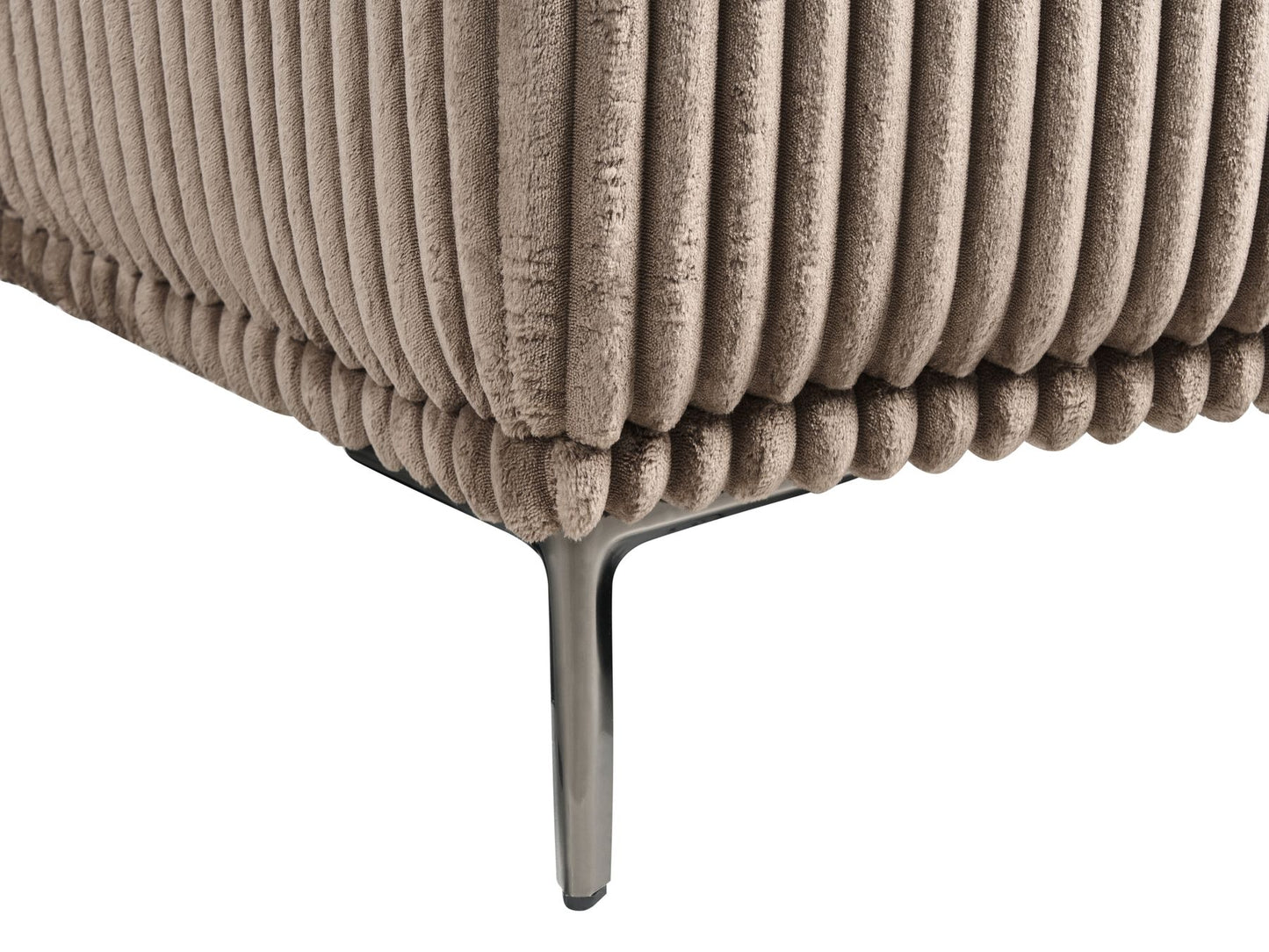 Left Hand Jumbo Cord Corner Sofa Light Brown STENUM