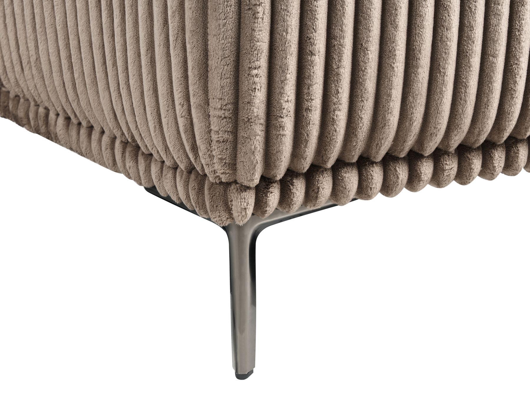 Left Hand Jumbo Cord Corner Sofa Light Brown STENUM