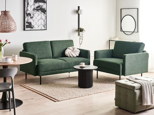 2 Seater Fabric Sofa Dark Green BREDA