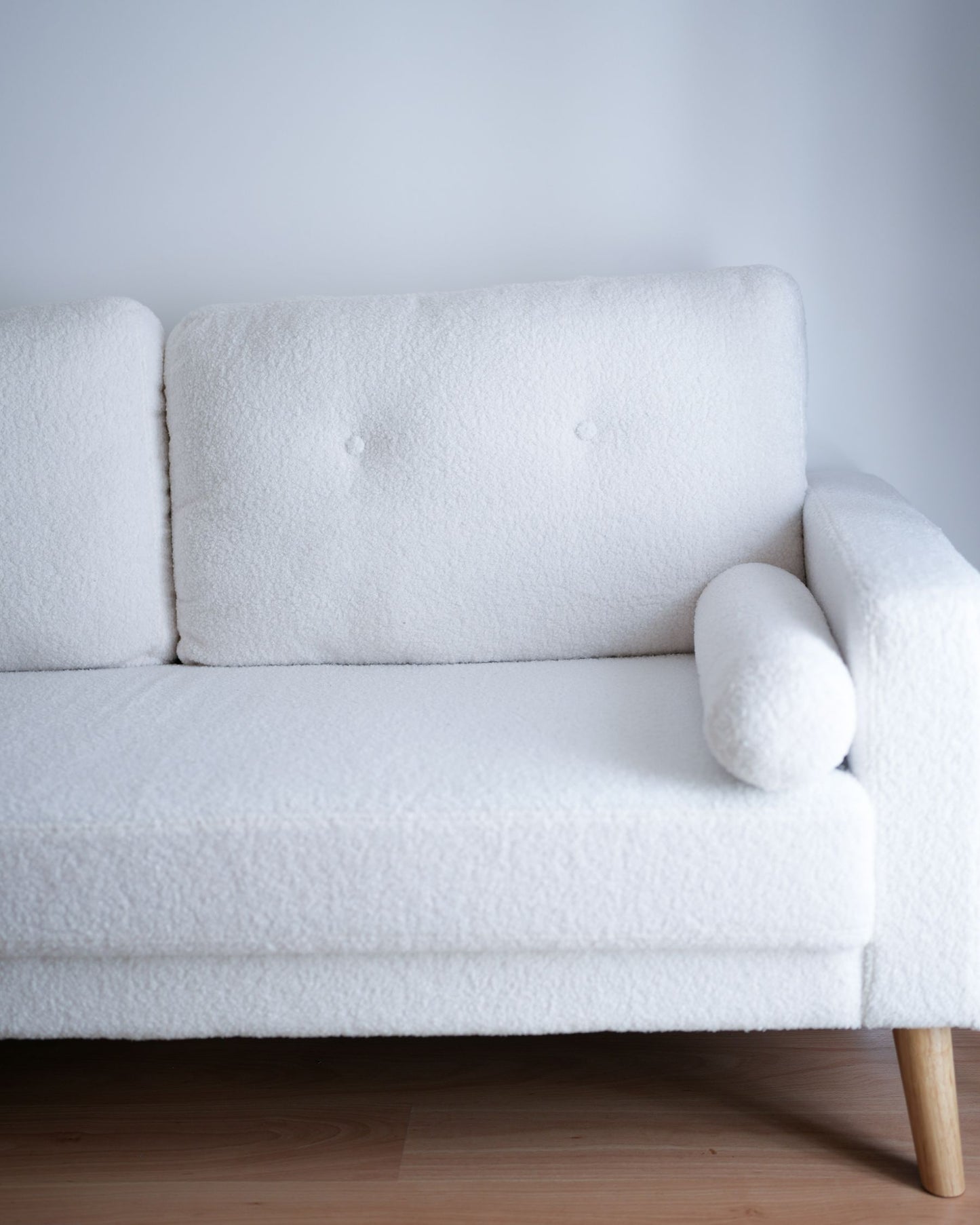 2 Seater Boucle Sofa Off-White KALMAR