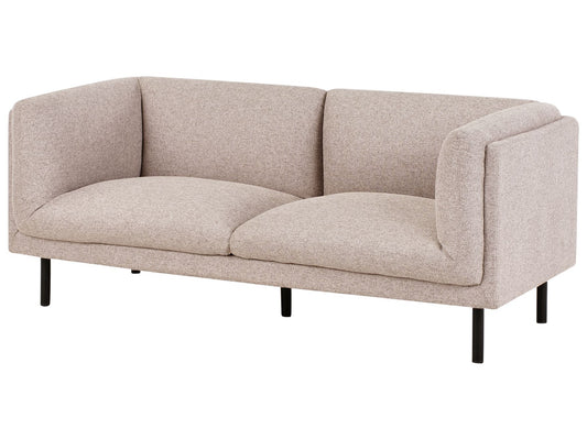 2 Seater Fabric Sofa Light Brown VORGOD