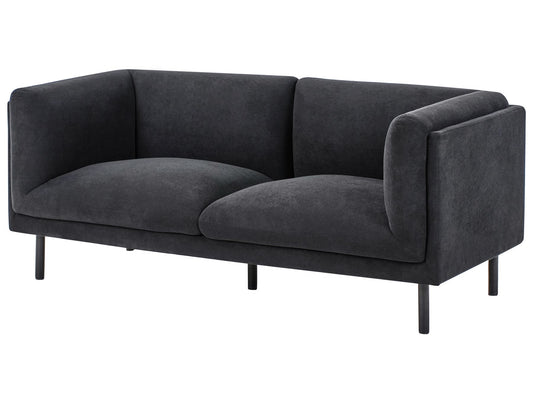2 Seater Fabric Sofa Black VORGOD