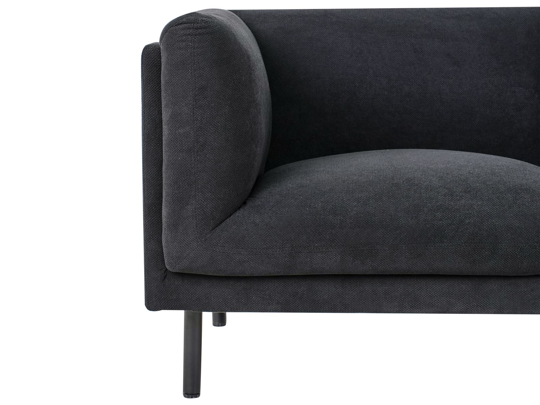 2 Seater Fabric Sofa Black VORGOD