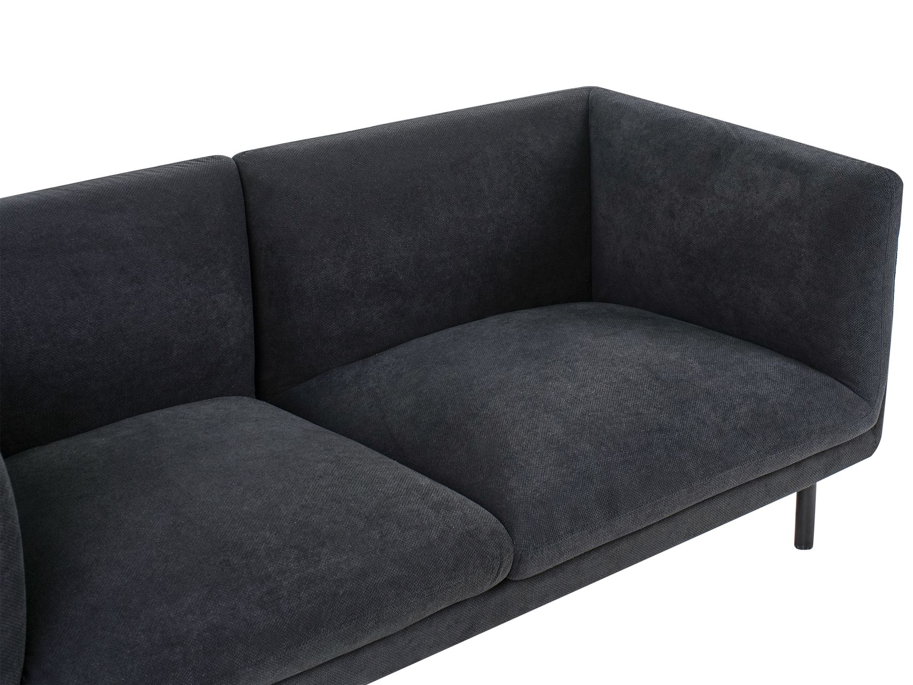 2 Seater Fabric Sofa Black VORGOD